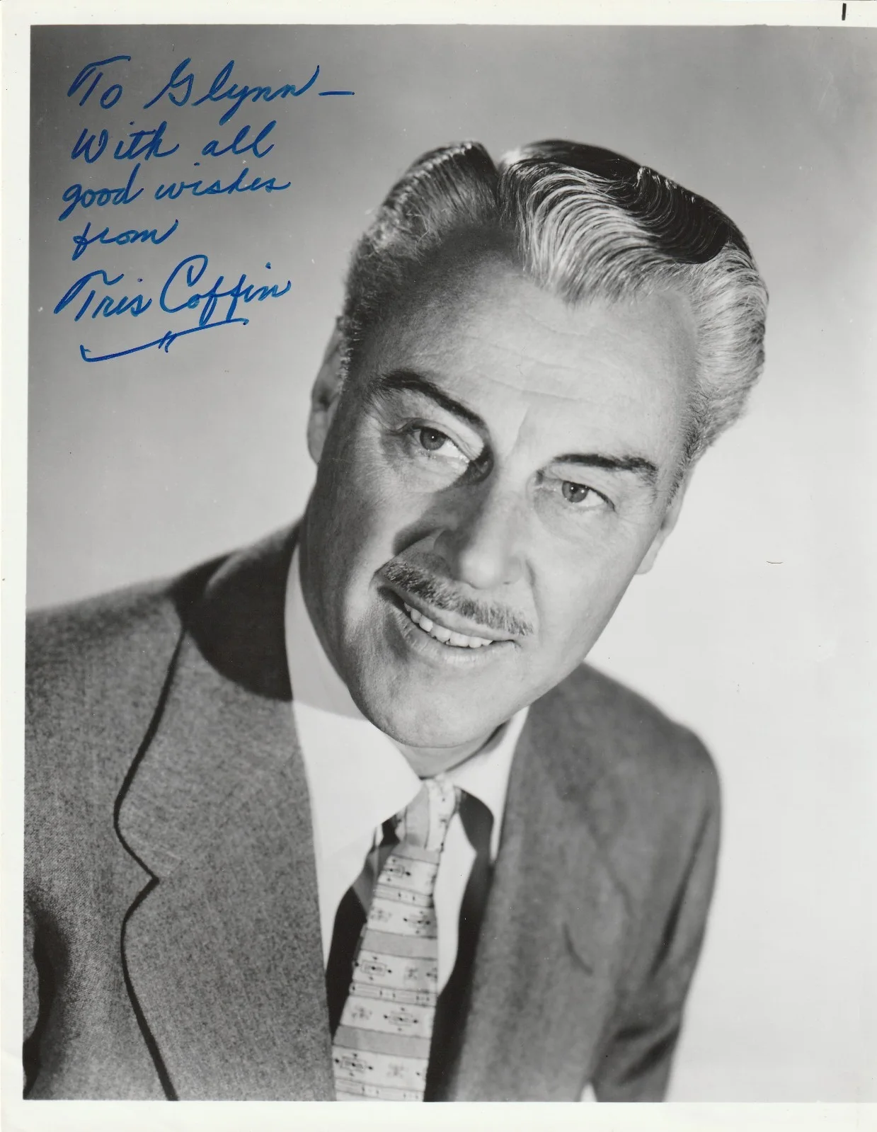 Tris Coffin — Tris Coffin, sophisticated villain for 40+ years on film & TV signed 8x10 photo