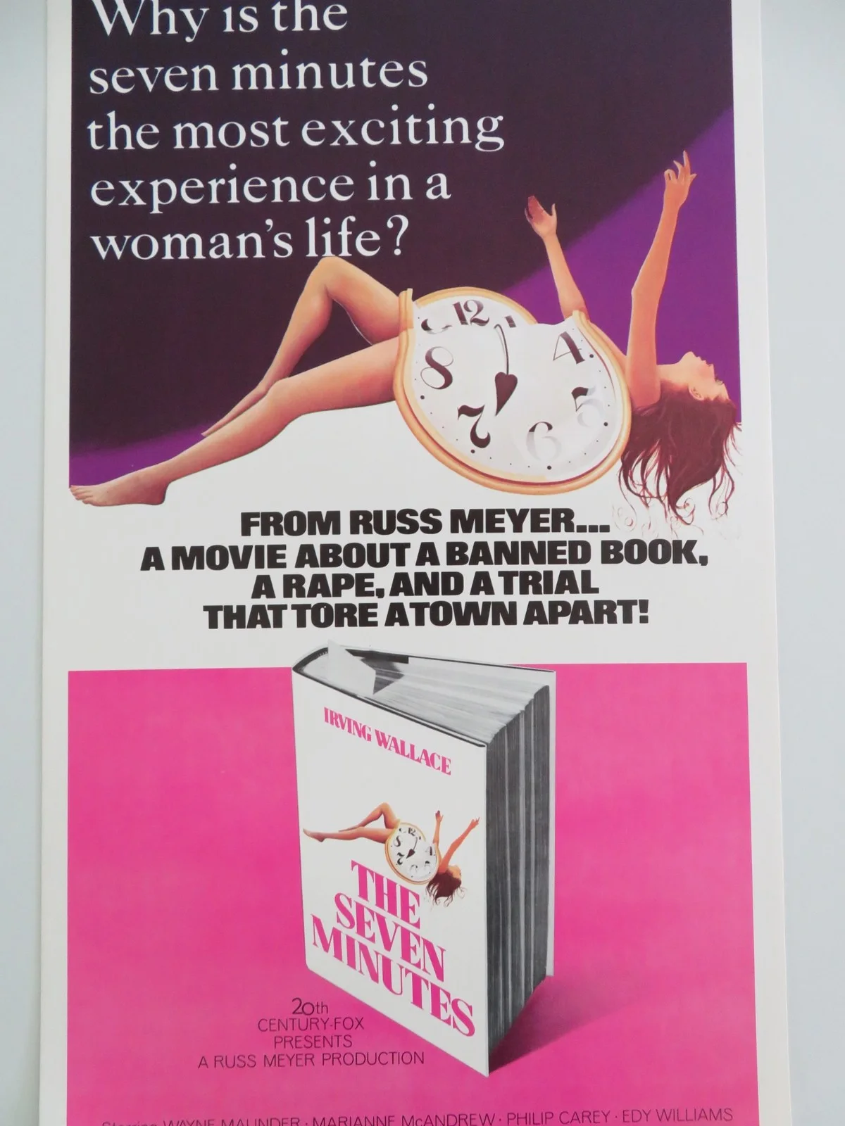 The Seven Minutes US Insert Poster Wayne Maunder Marianne McAndrew 1971, изображение 3