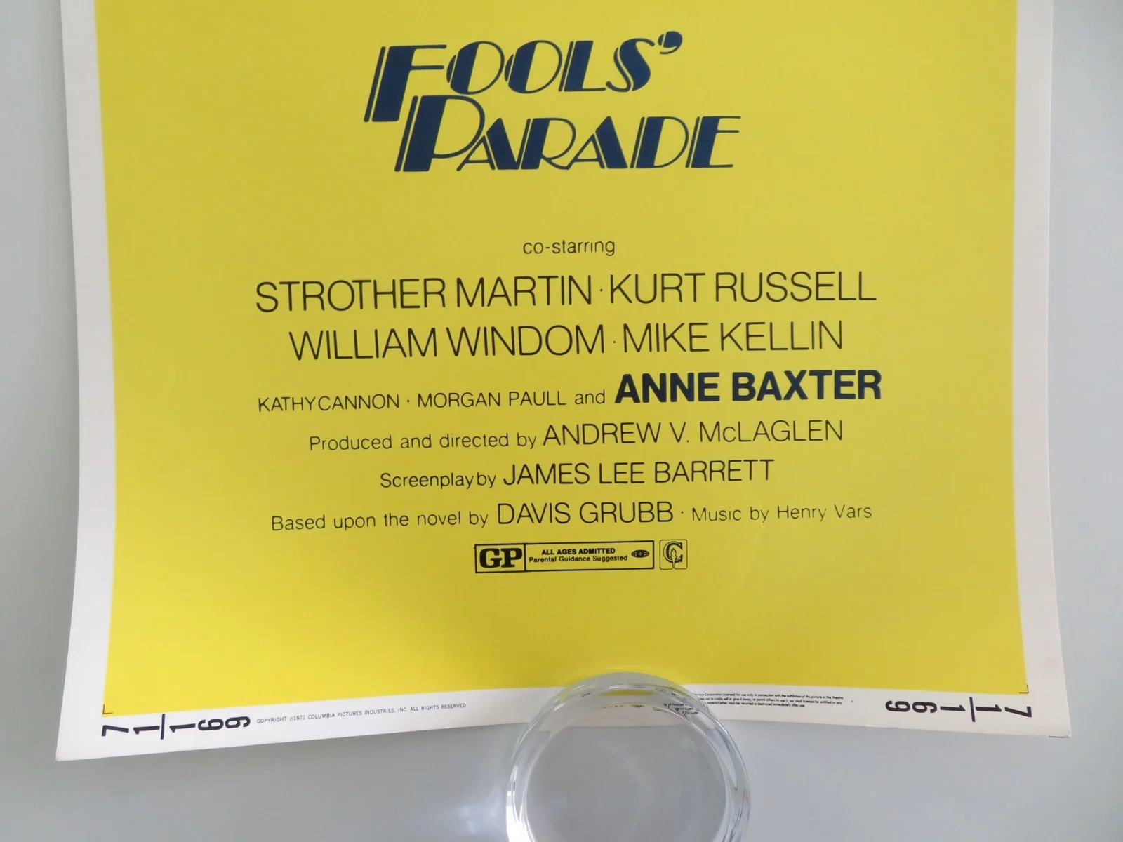 Fools' Parade US Insert Poster James Stewart George Kennedy Kurt Russell 1971, изображение 4