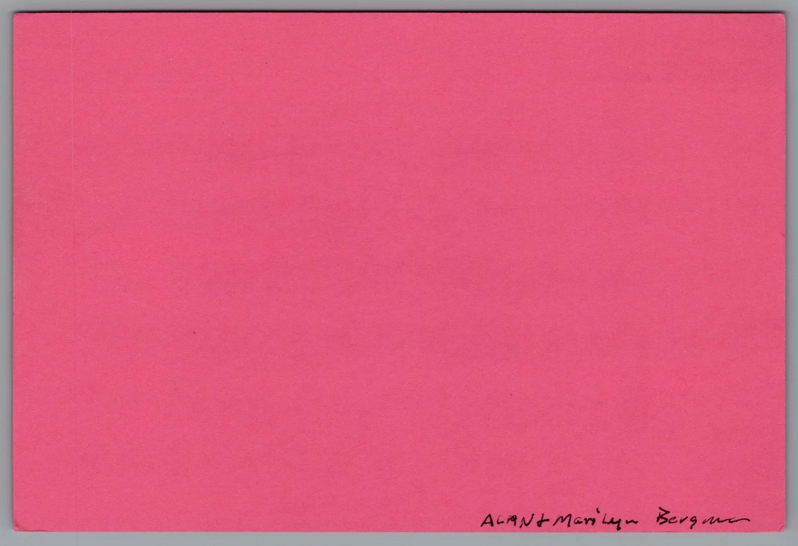 Alan Bergman Marilyn Bergman — Alan Bergman Marilyn Bergman Signed 4x6 Index Card Academy Awards Autographed, изображение 2