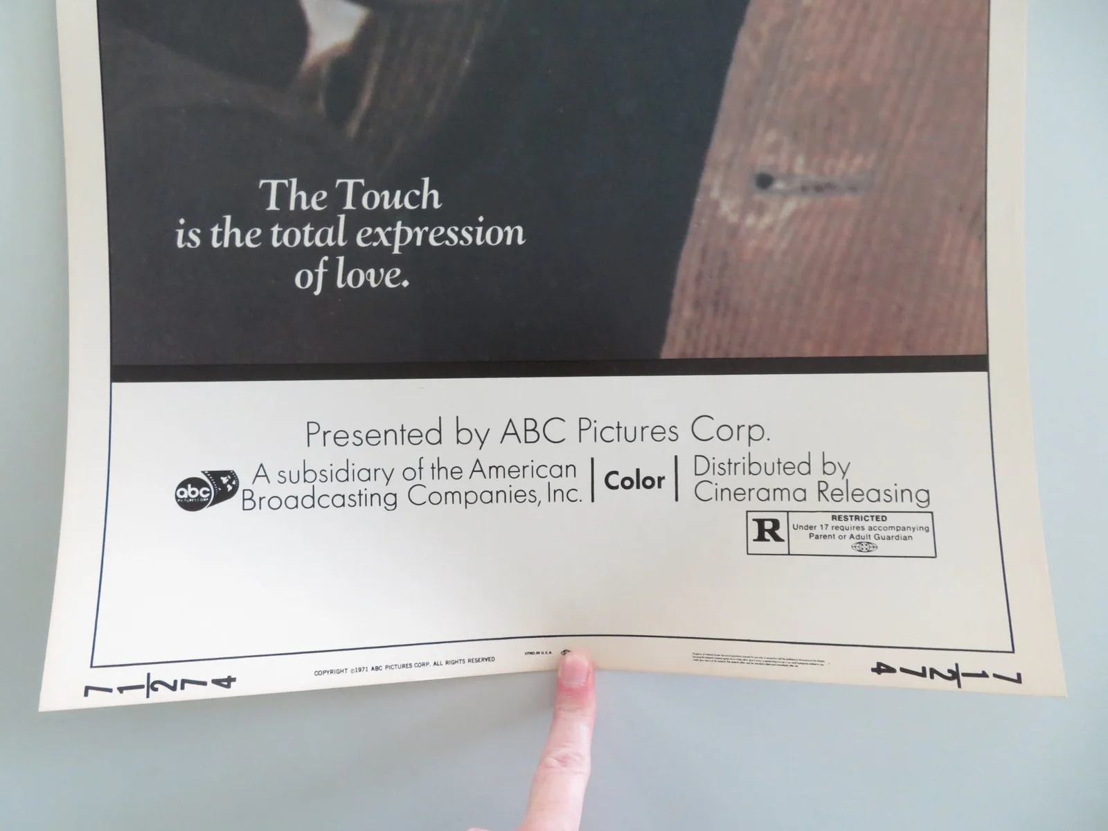 The Touch US Insert Poster Elliott Gould Bibi Andersson Max Von Sydow 1971, image 4
