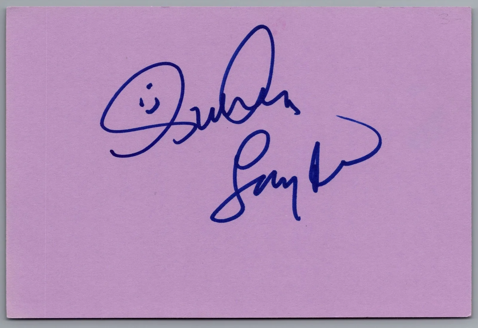 Sue Ane Langdon — Sue Ane Langdon Signed 4x6 Index Card Frankie And Johnny Autographed