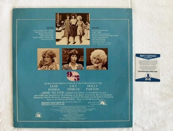 Lily Tomlin Signed 9 to 5 Soundtrack LP Album Record Beckett COA Autograph, изображение 5