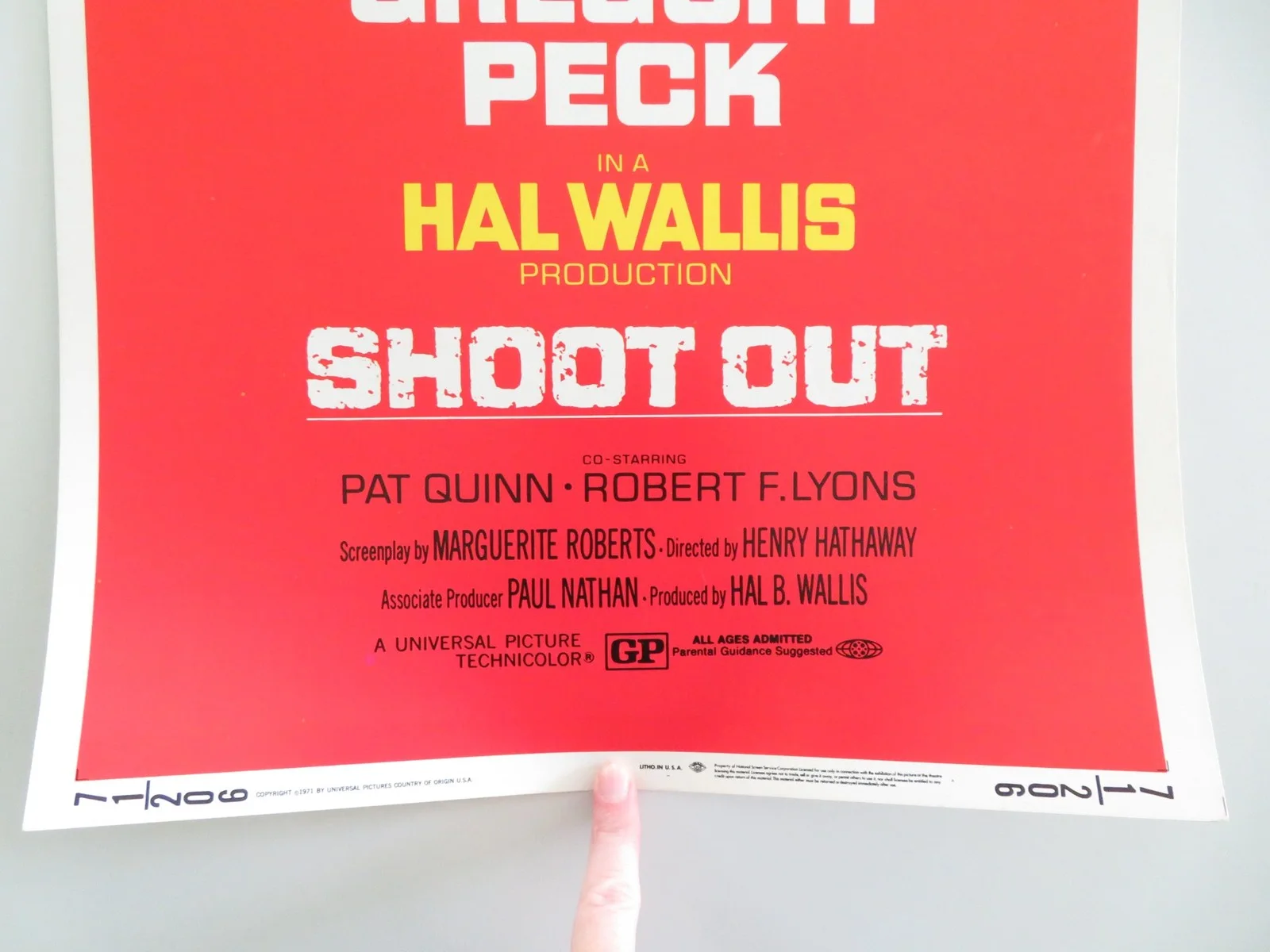 Shoot Out US Insert Poster Gregory Peck Patricia Quinn 1971, image 4