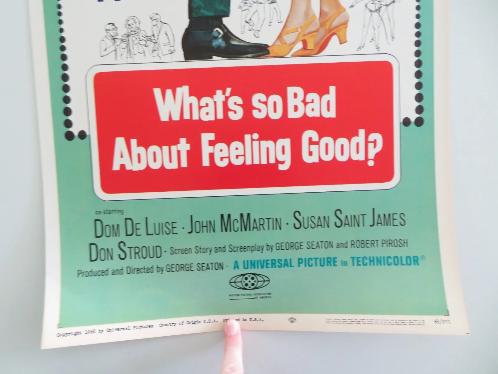 What's So Bad About Feeling Good? US Insert Poster George Peppard 1968, image 4