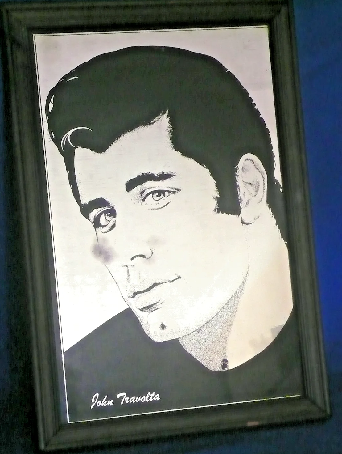 Late 1970s John Travolta Picture Mirror Danny Zuko from 1978 Grease Film, image 3