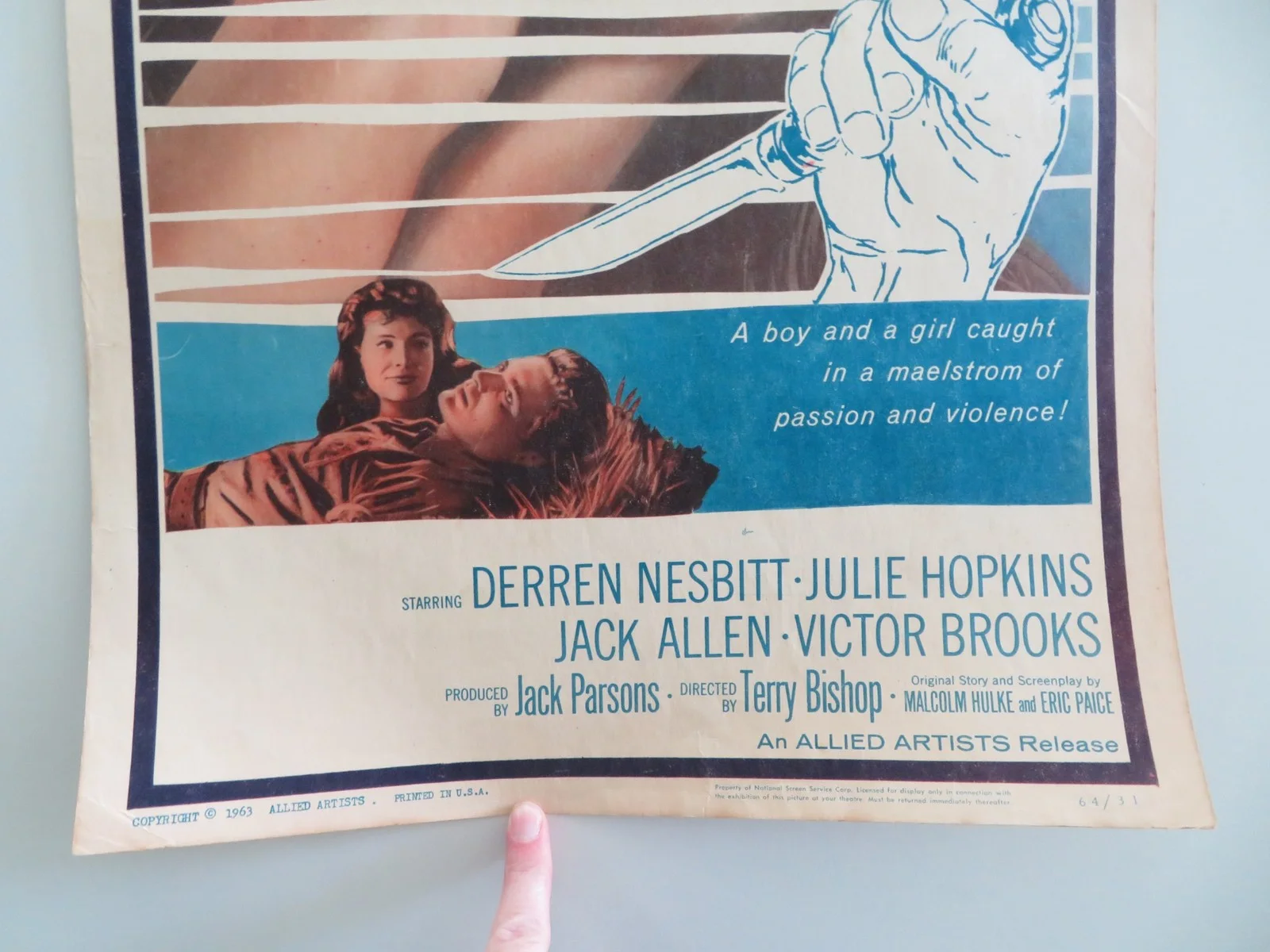 Life in Danger US Insert Poster Derren Nesbitt Julie Hopkins 1963, изображение 4
