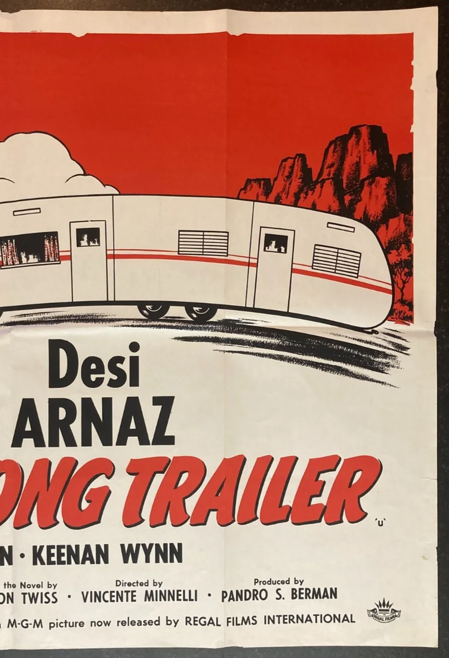 THE LONG LONG TRAILER 1954 (V2) Original Cinema UK Quad Movie POSTER Ball Rare, изображение 4