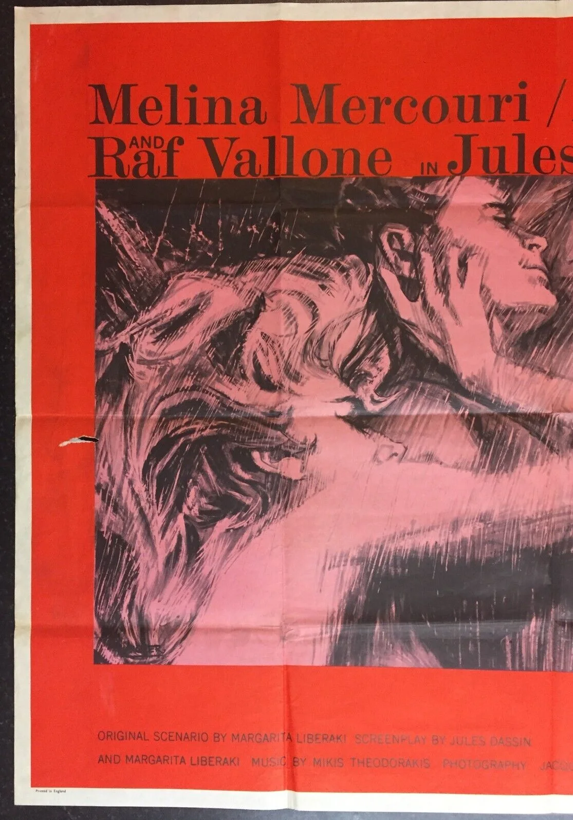 PHAEDRA 1962 Original Cinema UK Quad Movie POSTER Melina Mercouri Greek Tragedy, изображение 3