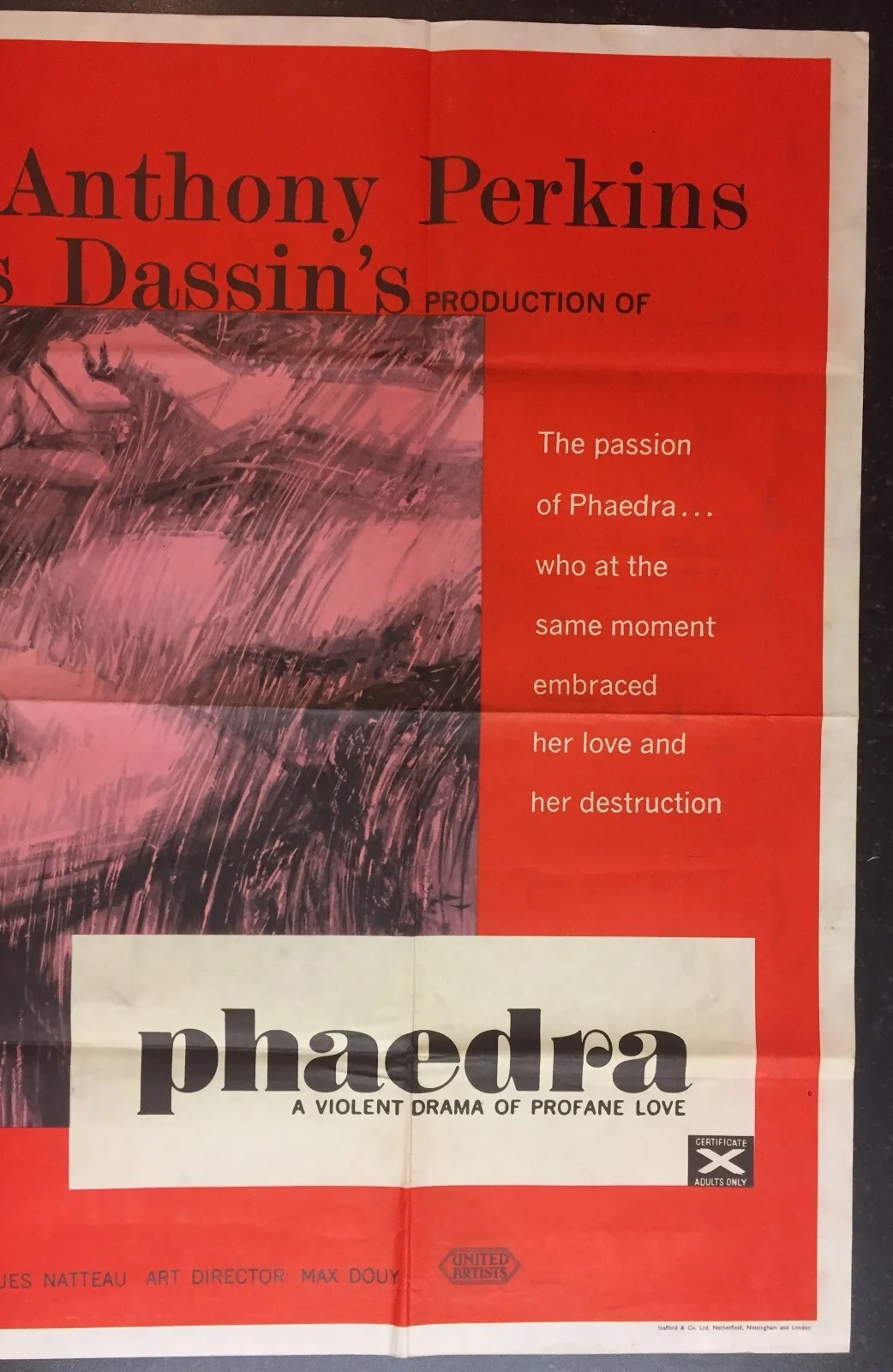PHAEDRA 1962 Original Cinema UK Quad Movie POSTER Melina Mercouri Greek Tragedy, изображение 4