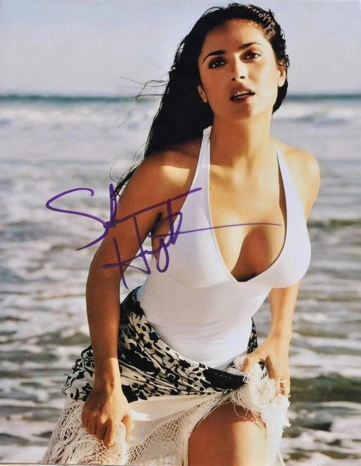 SALMA HAYEK — SALMA HAYEK 8.5X11 SIGNED PHOTO AUTOGRAPH ORIGINAL MEXICAN SIGNATURE REPRINT