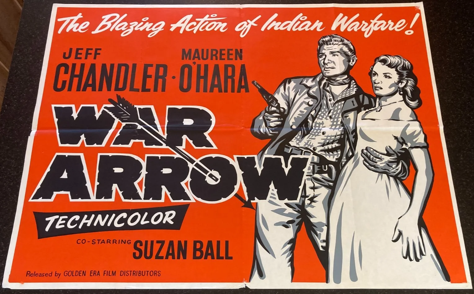 WAR ARROW 1954 (V2) Original Cinema UK Quad Movie POSTER Chandler & O'Hara Rare, изображение 2