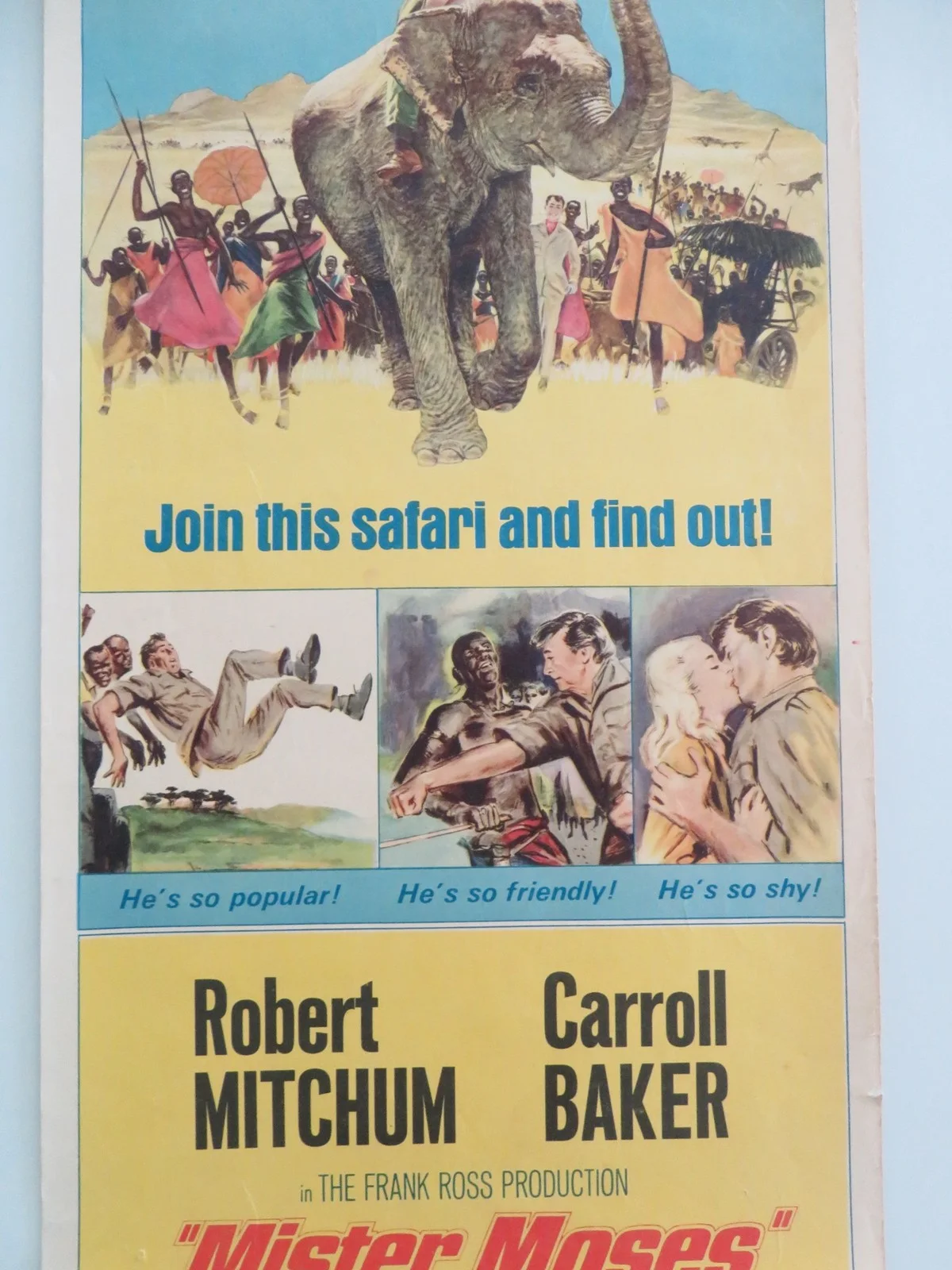 Mister Moses US Insert Poster Robert Mitchum Carroll Baker 1965, image 3