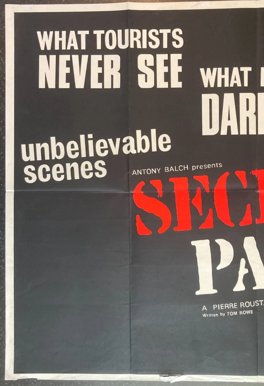 SECRET PARIS 1965 Original Cinema UK Quad Movie POSTER Shockumentary Rare, изображение 3