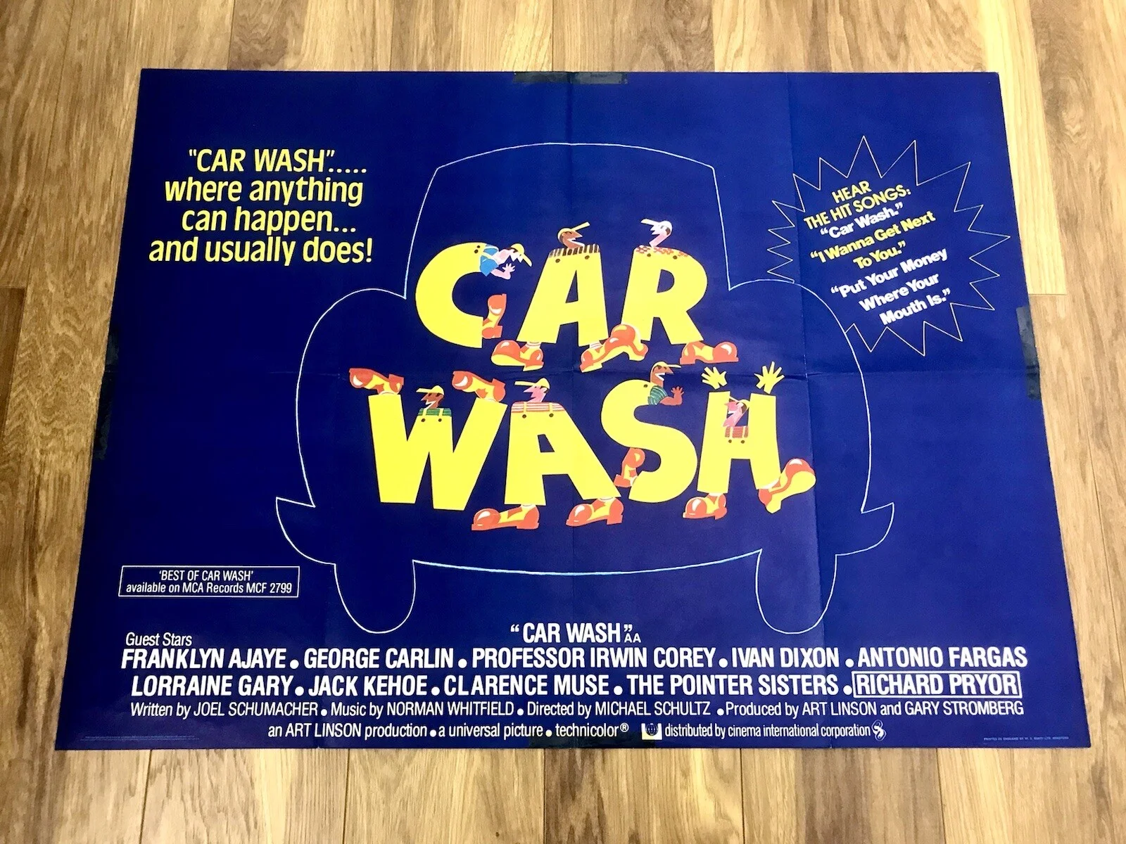 CAR WASH Original DISCO Film Movie Poster RICHARD PRYOR ANTONIO FARGAS OTIS DAY, изображение 2