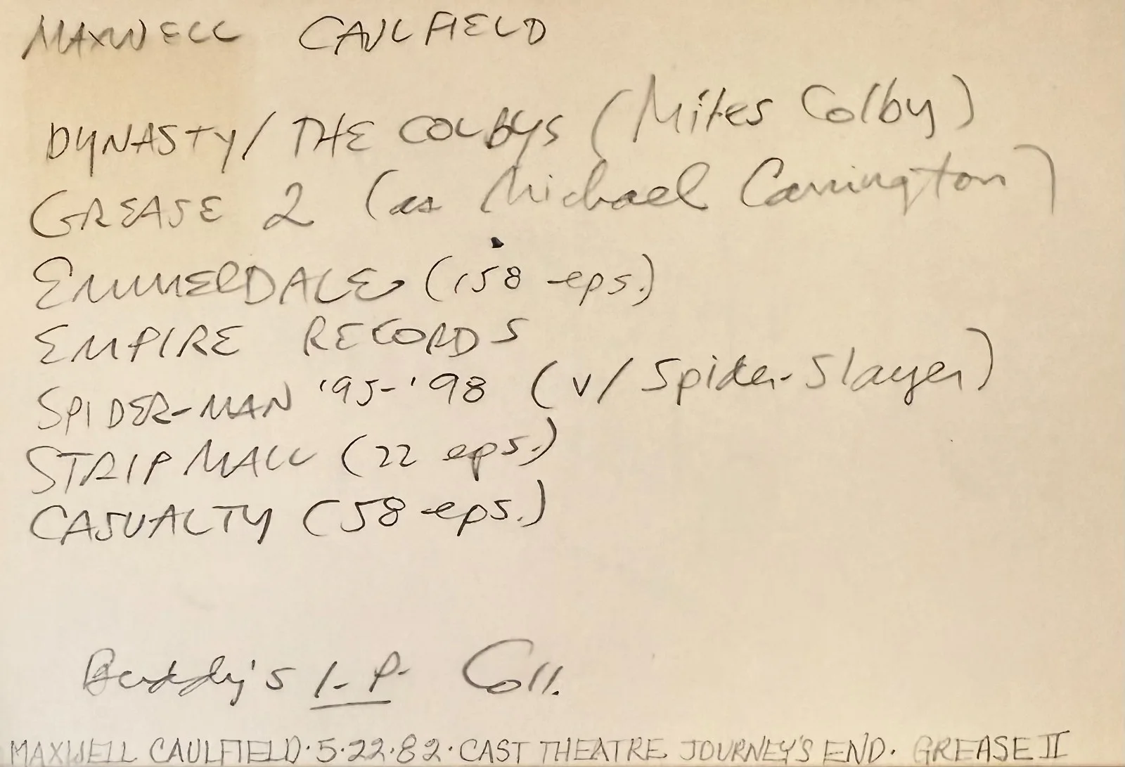 Maxwell Caulfield — MAXWELL CAULFIELD Signed Autographed 4x6 INDEX CARD The Colbys The Supernaturals, изображение 4