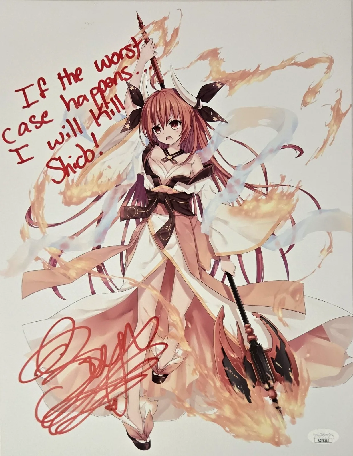 Bryn Apprill — Date A Live Signed Photo Bryn Apprill Kotori Itsuka Anime Autograph JSA COA 245