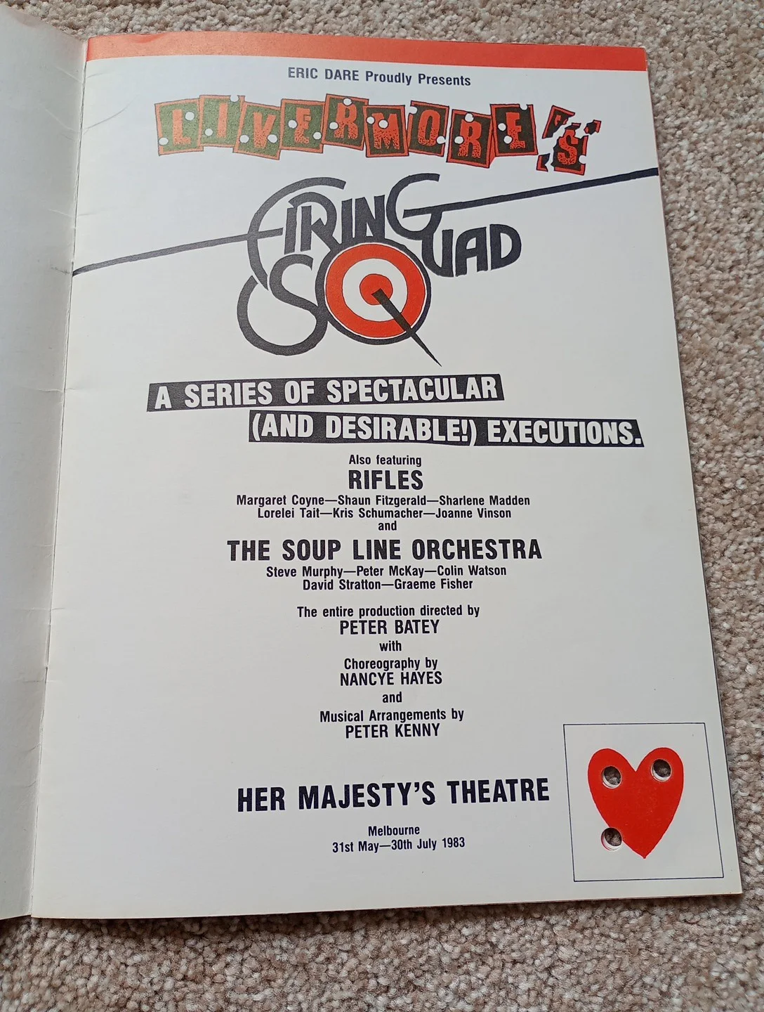 Reg Livermore's Firing Squad 1983 Her Majesty's Theatre Programme Melbourne, изображение 2