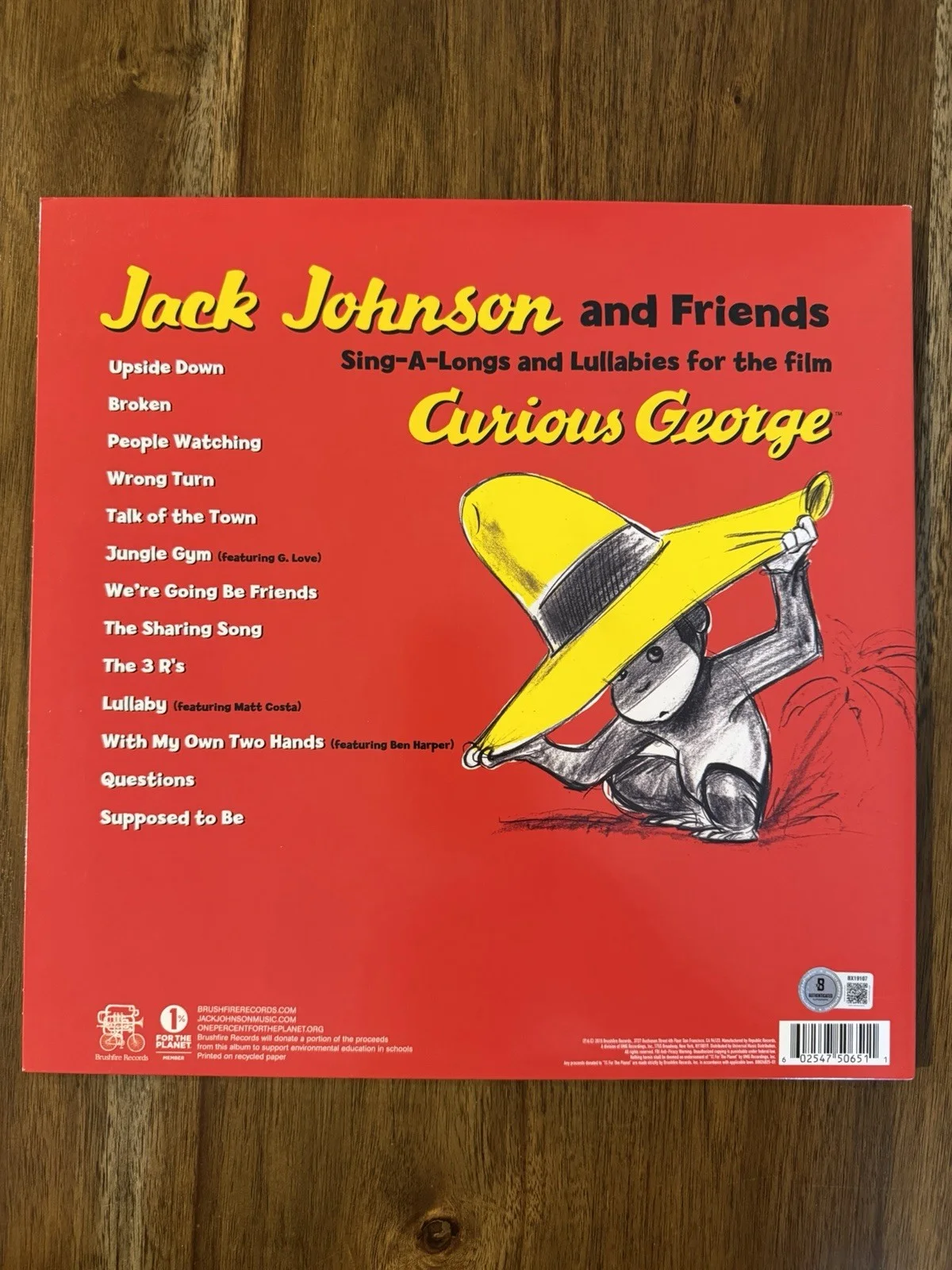 ‘Jack Johnson’ Signed Autograph Vinyl Album Sing-A-Longs Curious George Beckett, изображение 2