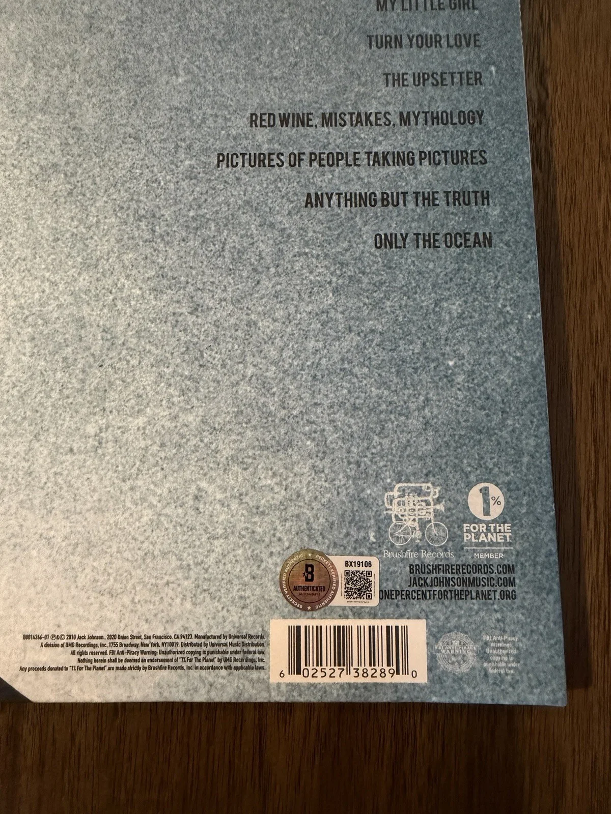 ‘Jack Johnson’ Signed Autograph Vinyl Album ‘To The Sea’ Beckett, изображение 3