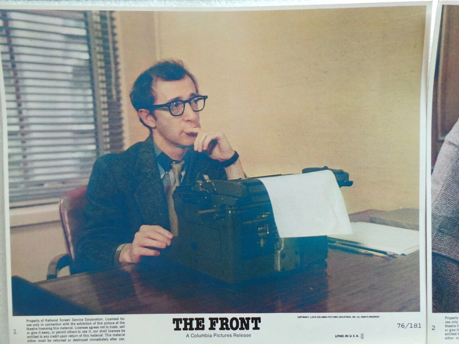 ORIGINAL 1976 LOBBY CARD SET 10" x 8" - THE FRONT - WOODY ALLEN - ZERO MOSTEL, изображение 2