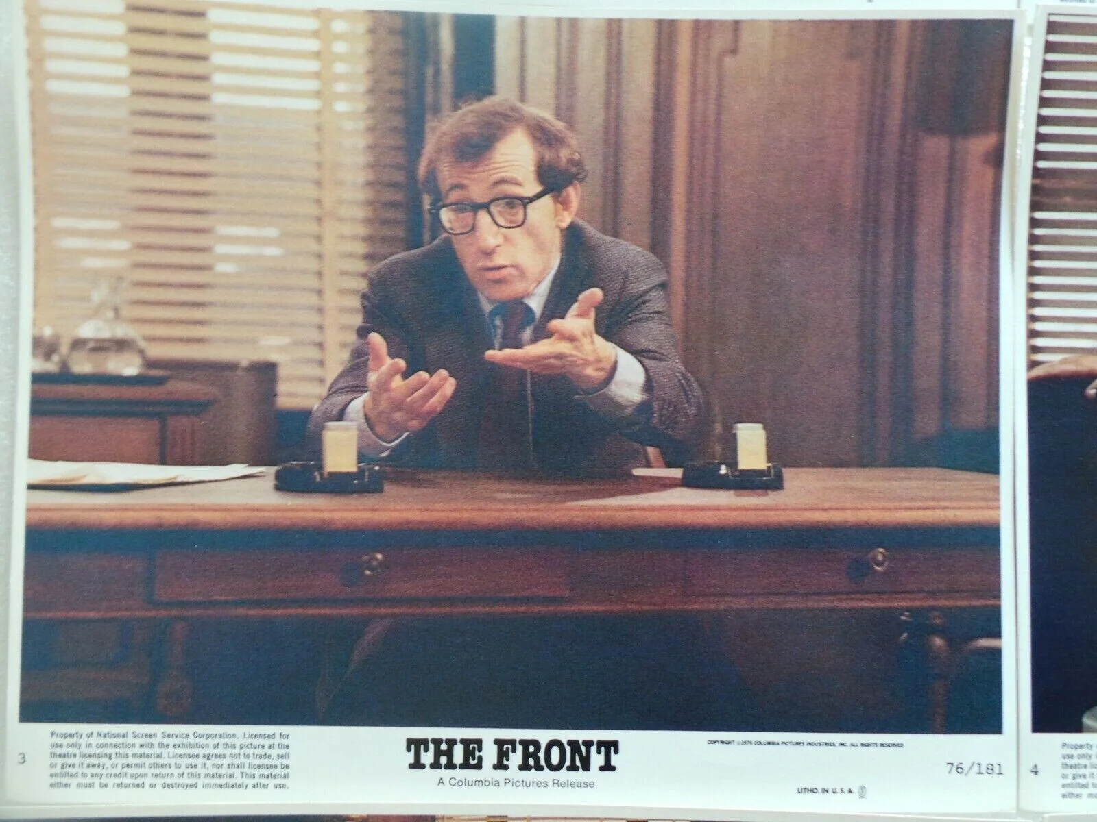 ORIGINAL 1976 LOBBY CARD SET 10" x 8" - THE FRONT - WOODY ALLEN - ZERO MOSTEL, изображение 5