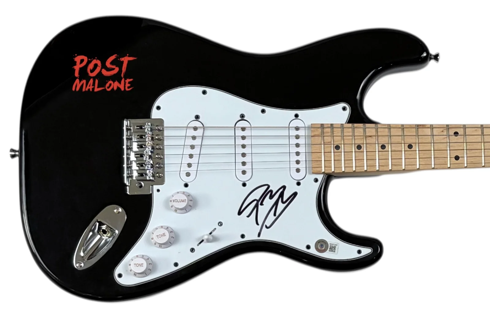 Post Malone Signed Autograph Electric Guitar Hollywood's Bleeding Beckett COA, изображение 4