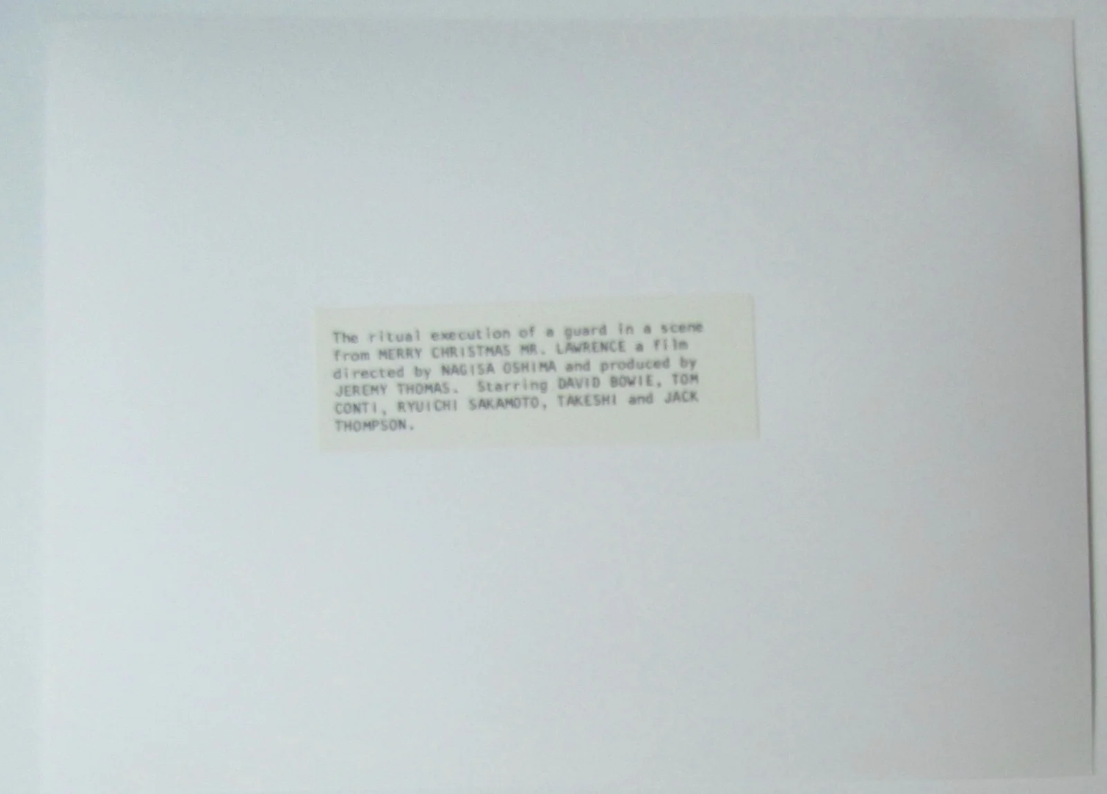 MERRY CHRISTMAS MR LAWRENCE - Press Photo/Still - David Bowie, Ritual Execution, image 2