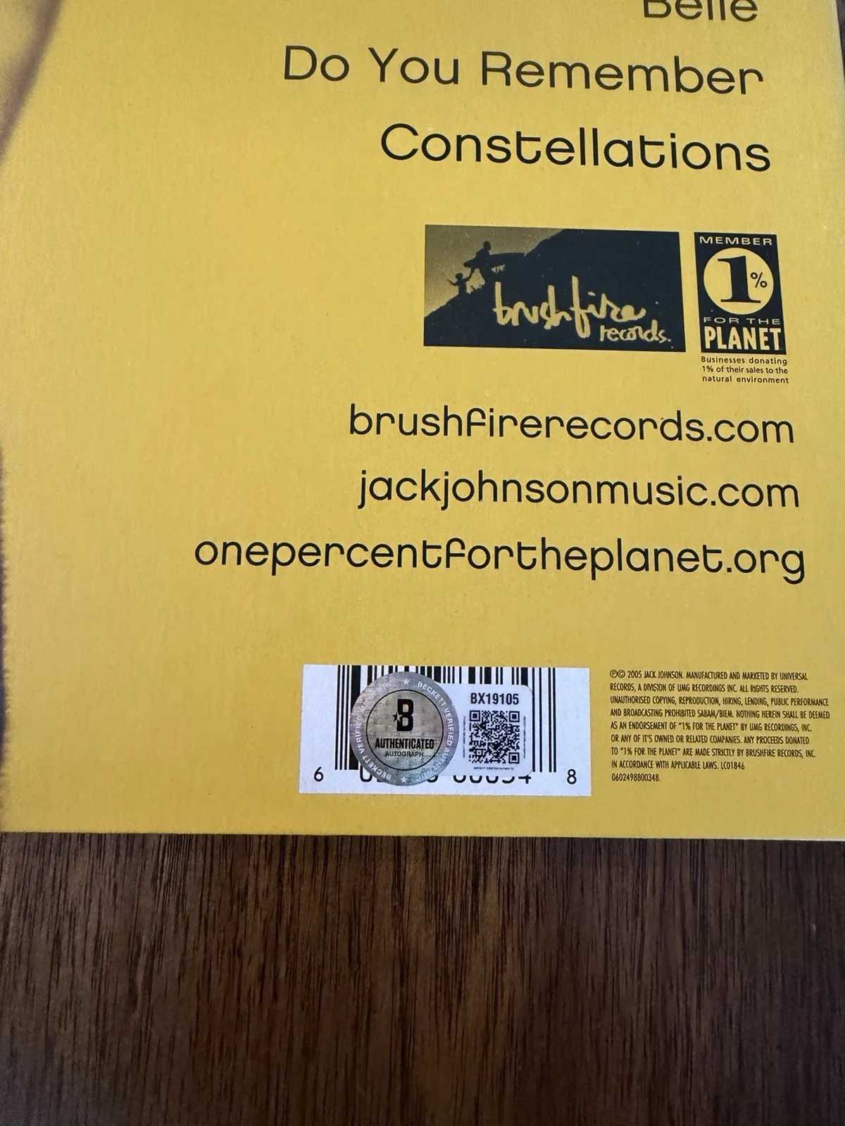 ‘Jack Johnson’ Signed Autograph Vinyl Album ‘In Between Dreams’ Beckett, изображение 3