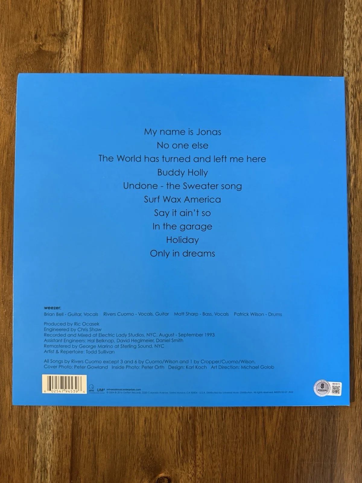 Rivers Cuomo ‘Weezer’ Band Signed Vinyl Album ‘Blue Album’ Autograph Beckett, изображение 2
