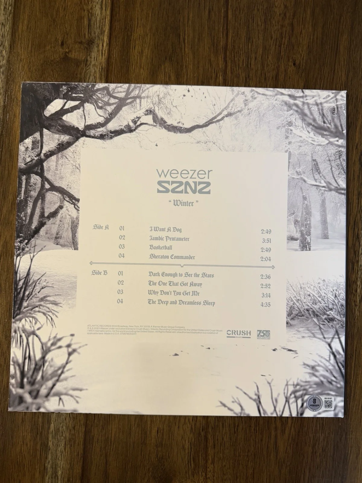 Rivers Cuomo ‘Weezer’ Band Signed Vinyl Album ‘SZNZ: Winter’ Autograph Beckett, изображение 2