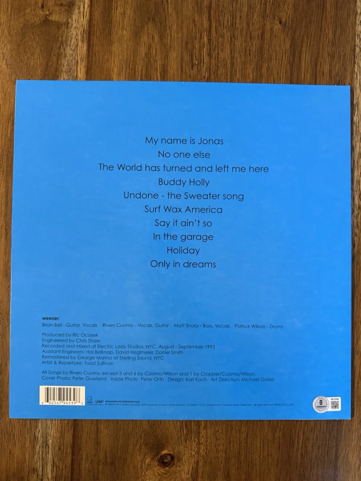 Rivers Cuomo ‘Weezer’ Band Signed Vinyl Album ‘Blue Album’ Autograph Beckett, изображение 2