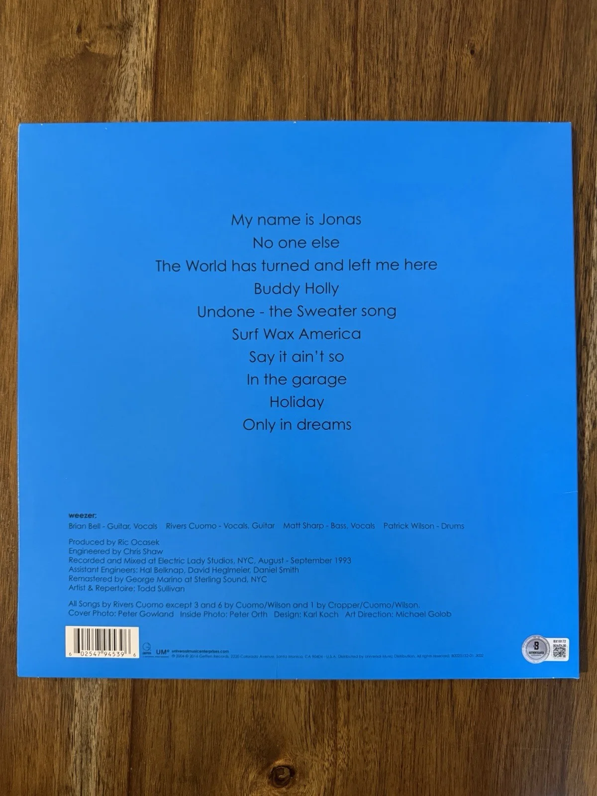 Rivers Cuomo ‘Weezer’ Band Signed Vinyl Album ‘Blue Album’ Autograph Beckett, изображение 2