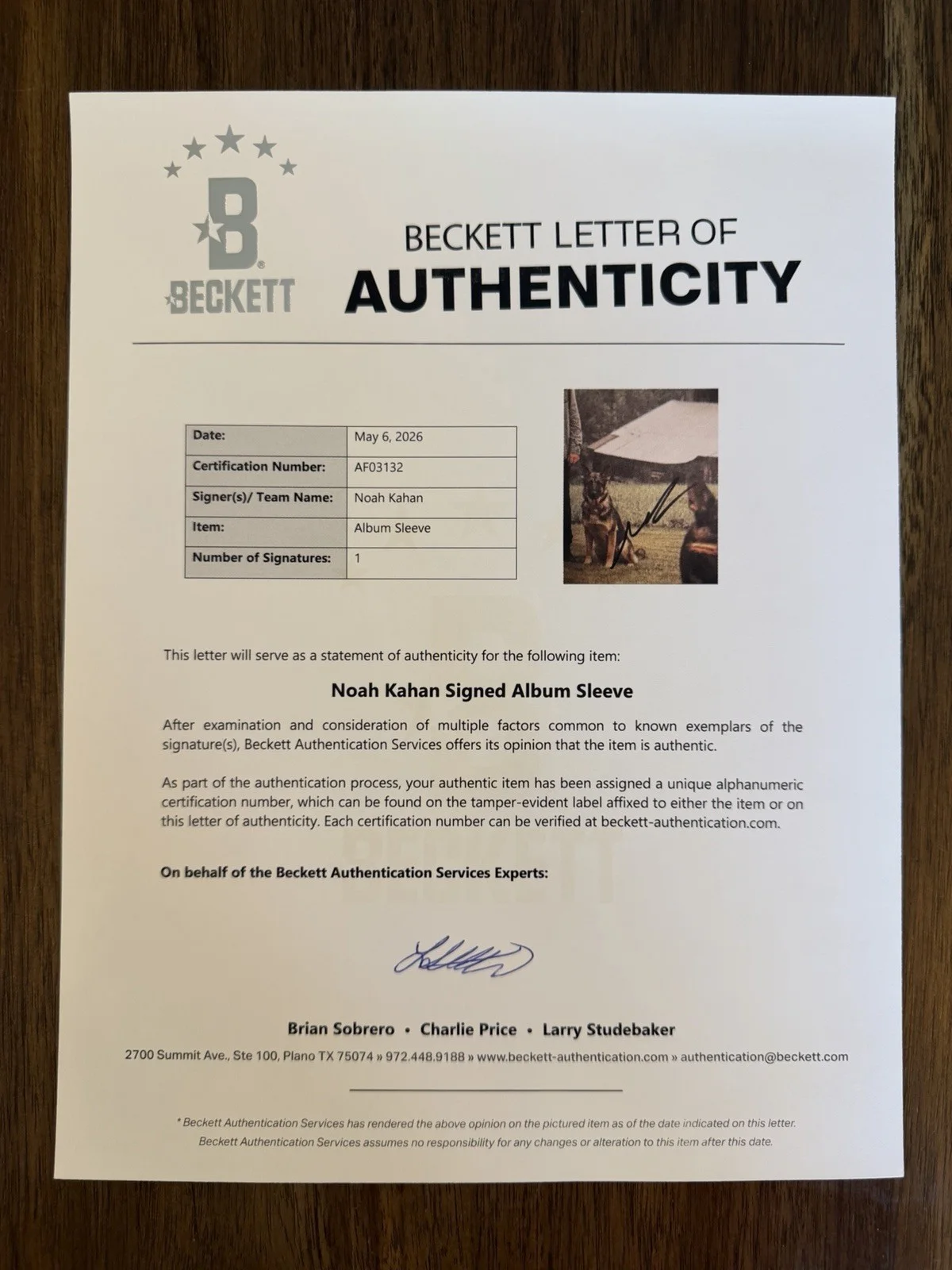 ‘Noah Kahan’ Signed Autograph Vinyl Album ‘Stick Season’ Beckett LOA, изображение 4