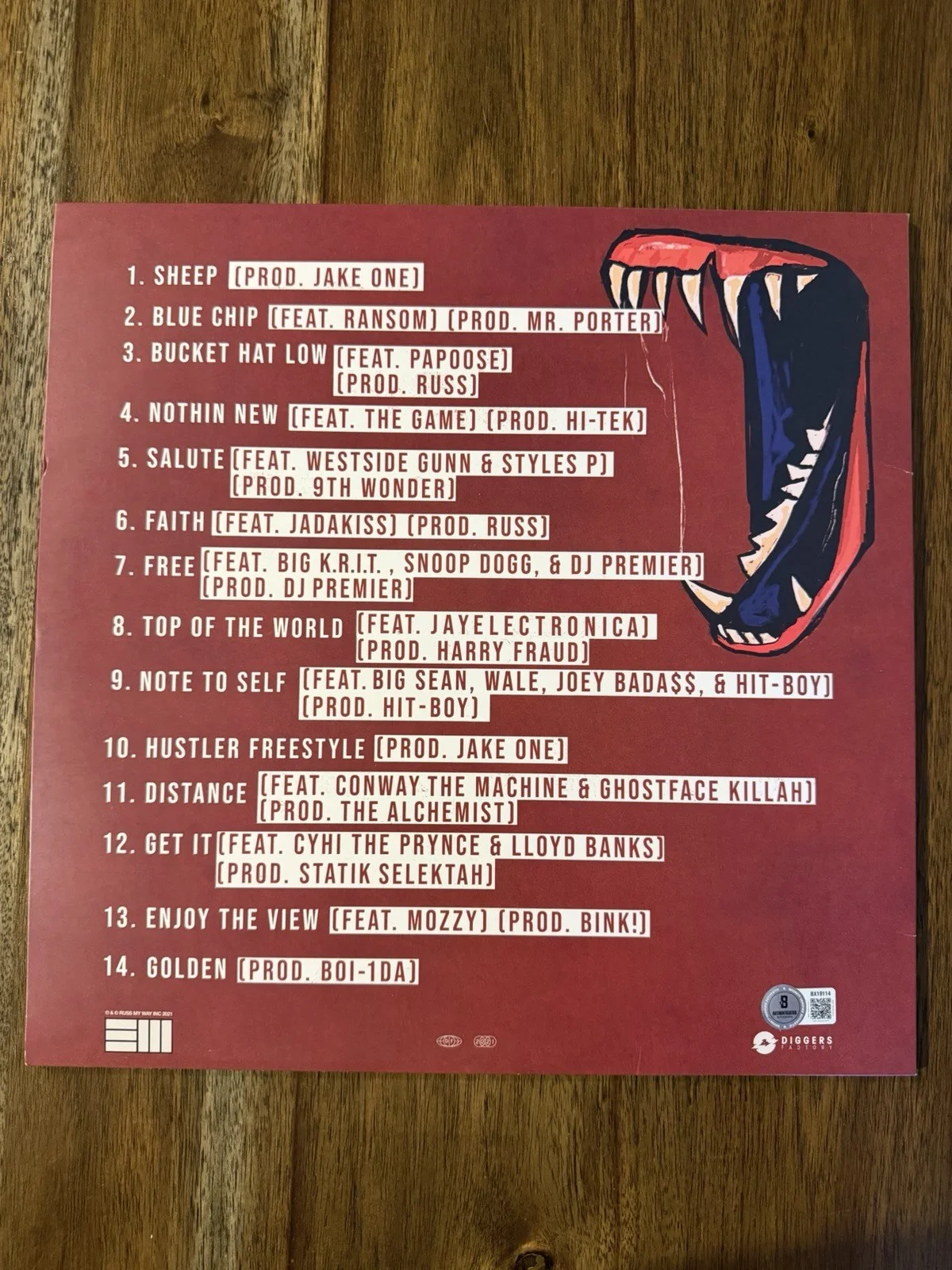 ‘Russ’ Signed Vinyl Album ‘CHOMP 2’ Autograph Beckett Rapper, изображение 3