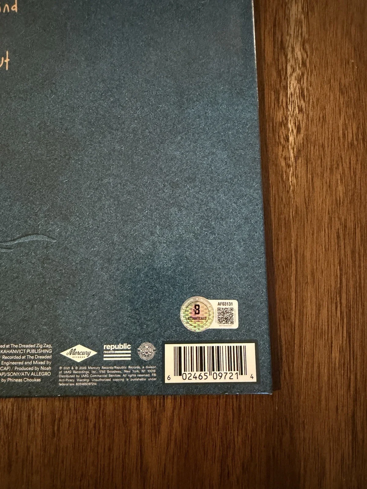 ‘Noah Kahan’ Signed Autograph Vinyl Album ‘Cape Elizabeth’ Beckett LOA, image 4