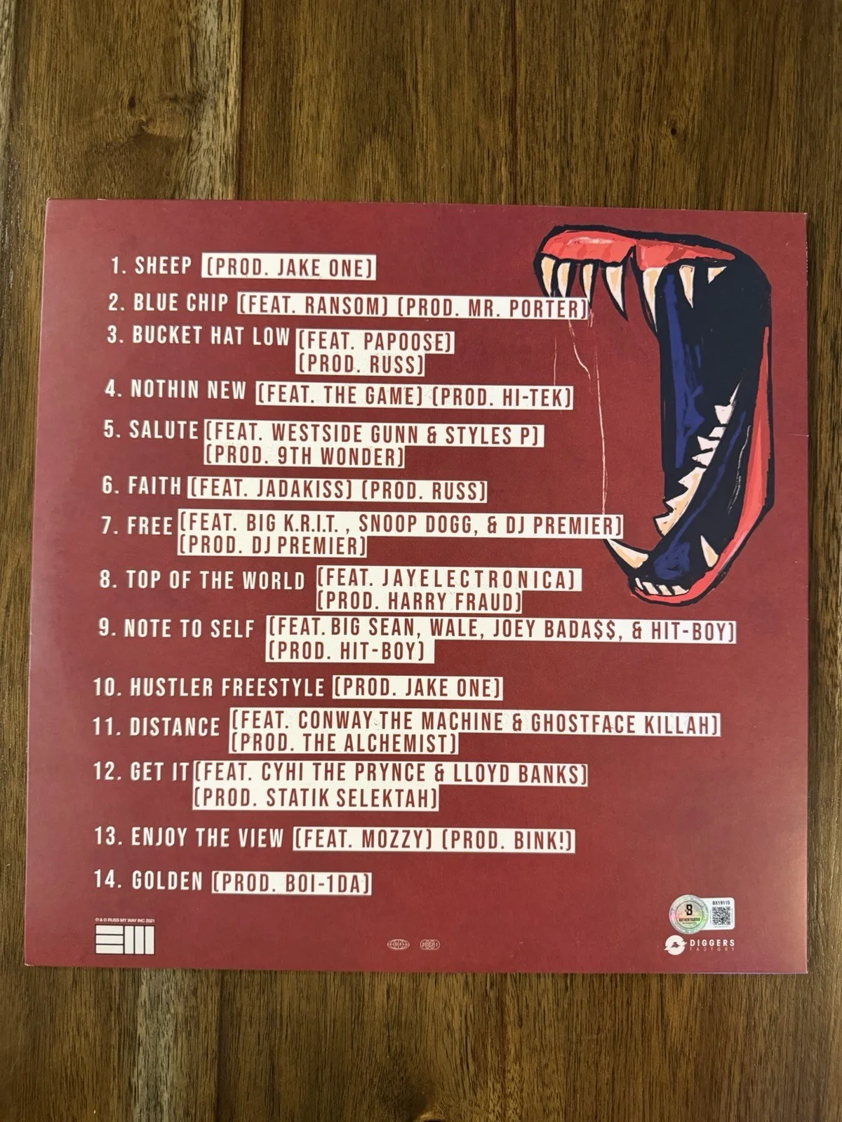 ‘Russ’ Signed Vinyl Album ‘CHOMP 2’ Autograph Beckett Rapper, изображение 3