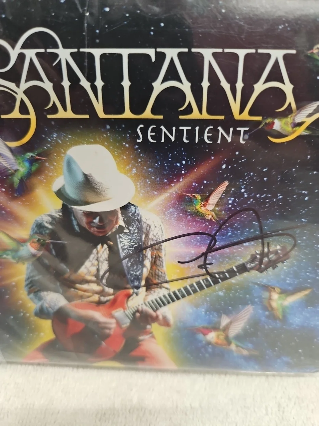 Carlos Santana Signed Paper Sleeve Sentient CD, image 3
