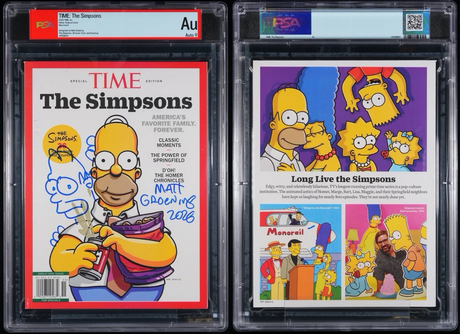 Matt Groening — Matt Groening Signed 2025 Time Special Edition Magazine Homer Simpson PSA 9 AUTO, изображение 3