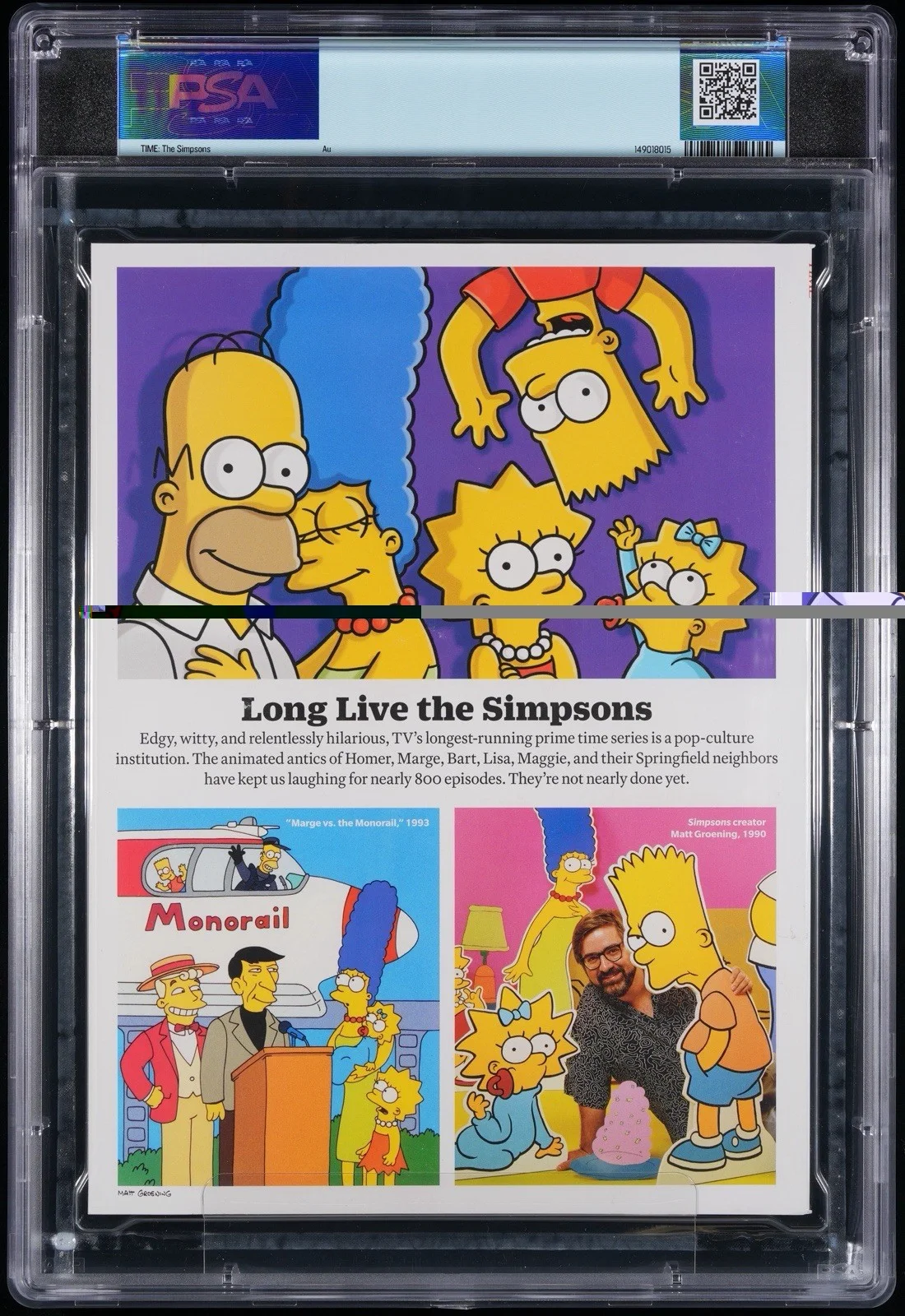 Matt Groening — Matt Groening Signed 2025 Time Magazine Homer Bart Simpson Sketch PSA 10 AUTO, изображение 2