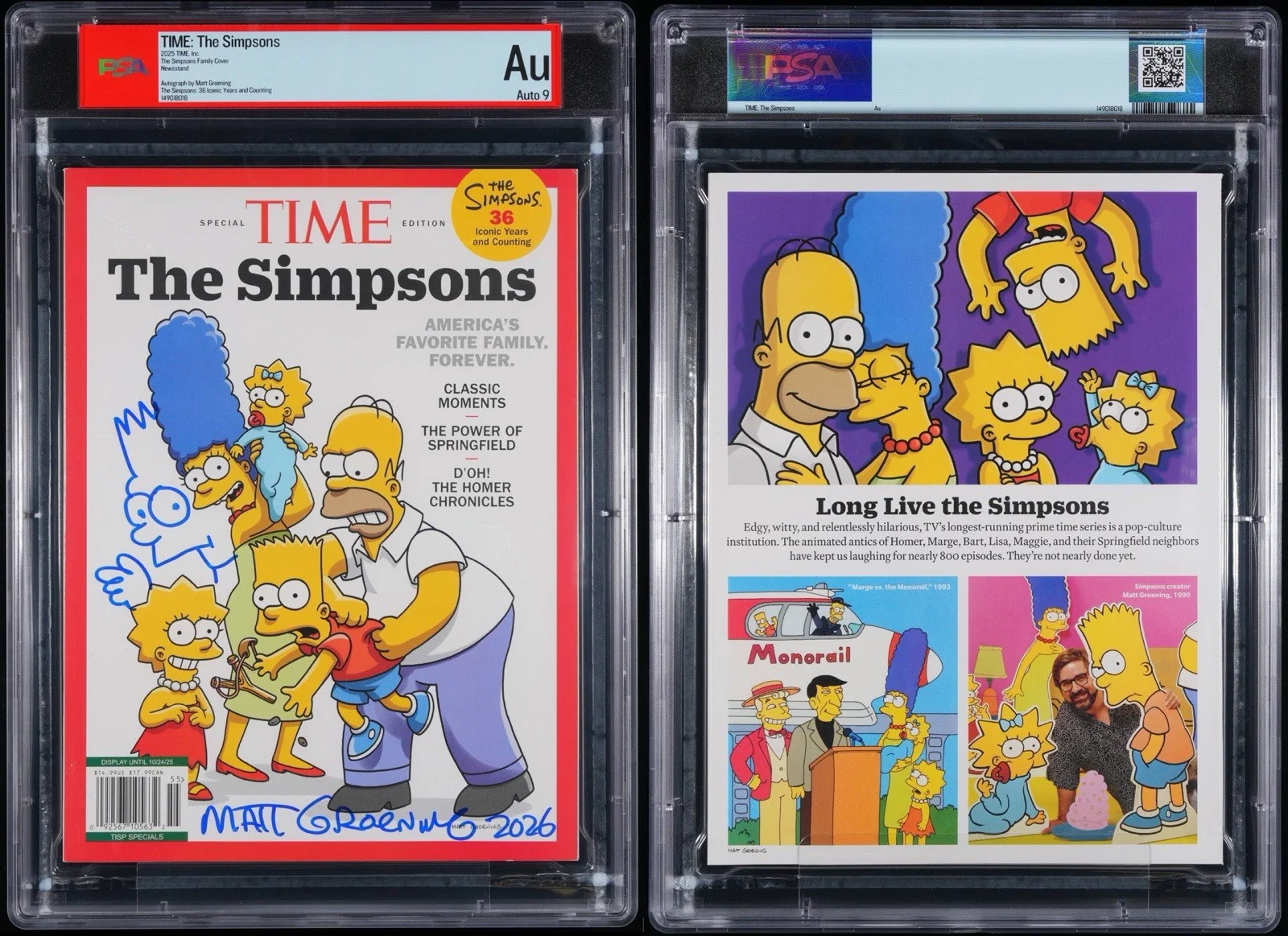 Matt Groening — Matt Groening Signed 2025 Time Special Edition Magazine The Simpsons PSA 9 AUTO, изображение 3
