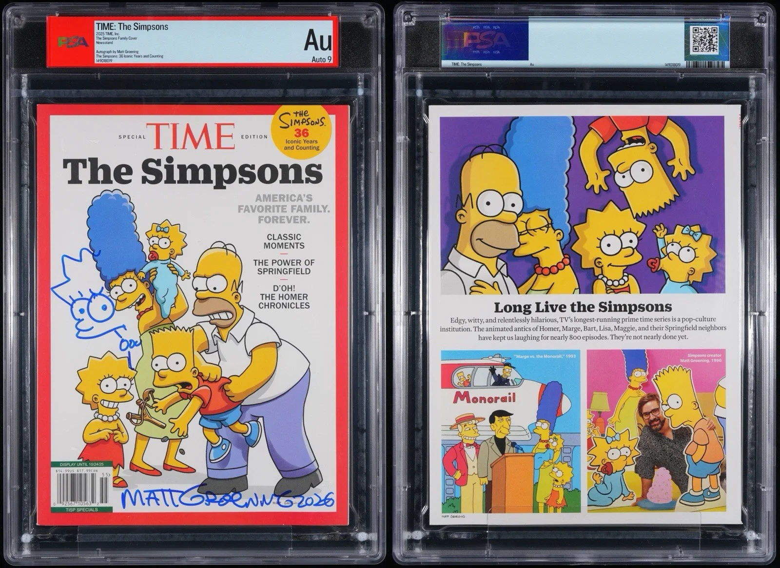 Matt Groening — Matt Groening Signed 2025 Time Special Edition Magazine Lisa Simpson PSA 9 AUTO, изображение 3