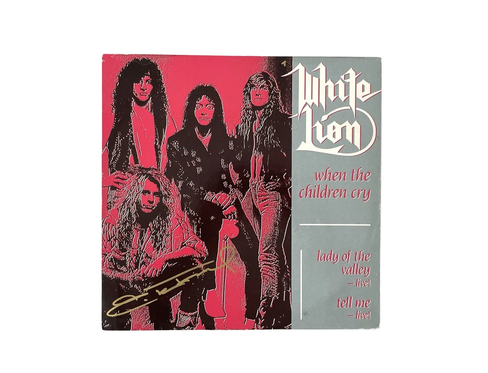 White Lion Mike Tramp Signed When The Children Cry 12" Vinyl Record Autographed, изображение 2