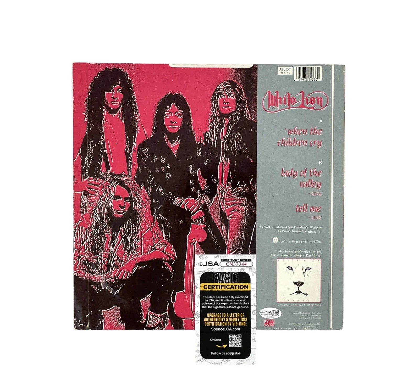 White Lion Mike Tramp Signed When The Children Cry 12" Vinyl Record Autographed, изображение 3