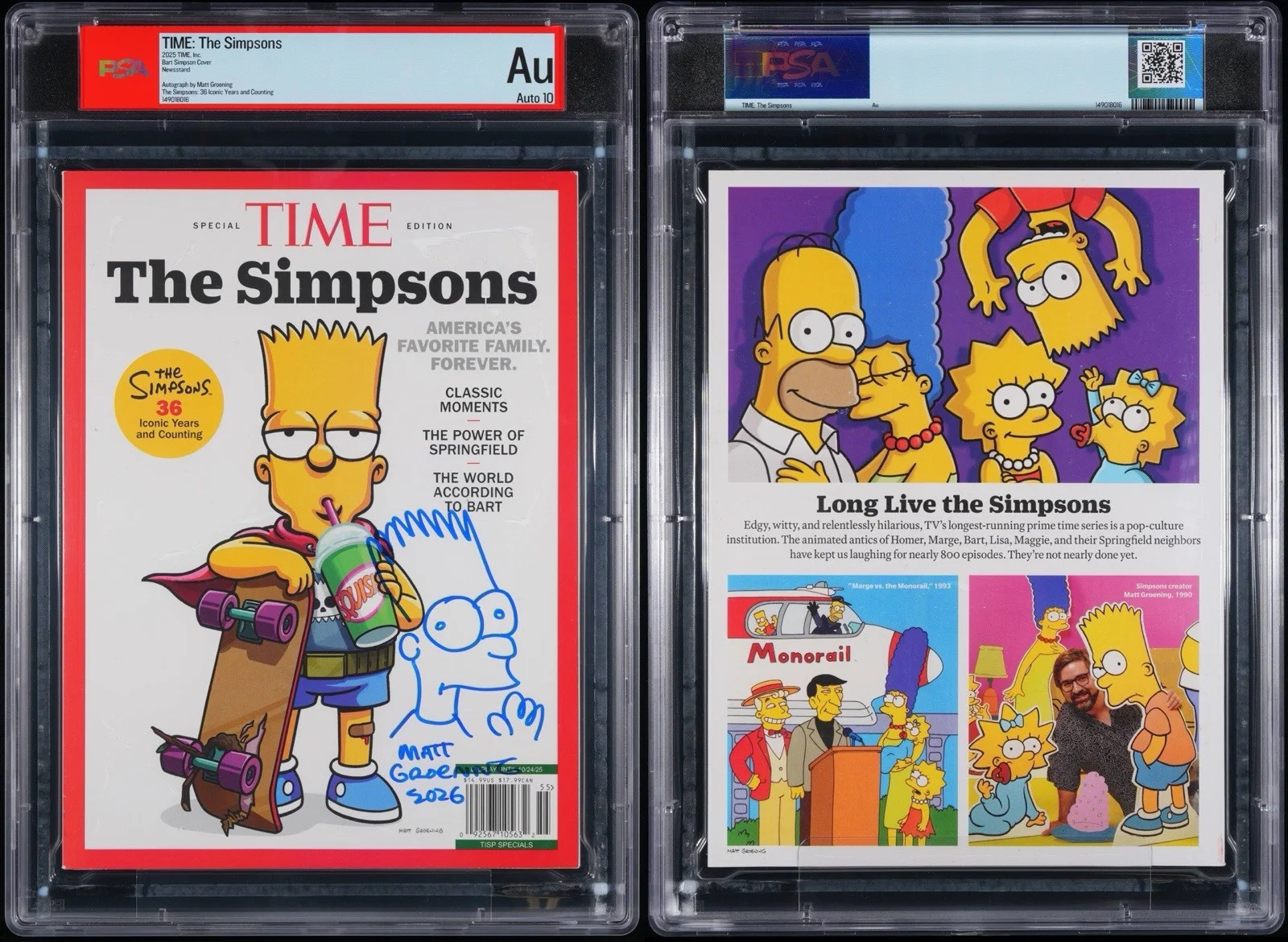 Matt Groening — Matt Groening Signed 2025 Time Special Edition Magazine Bart Simpson PSA 10 AUTO, image 2
