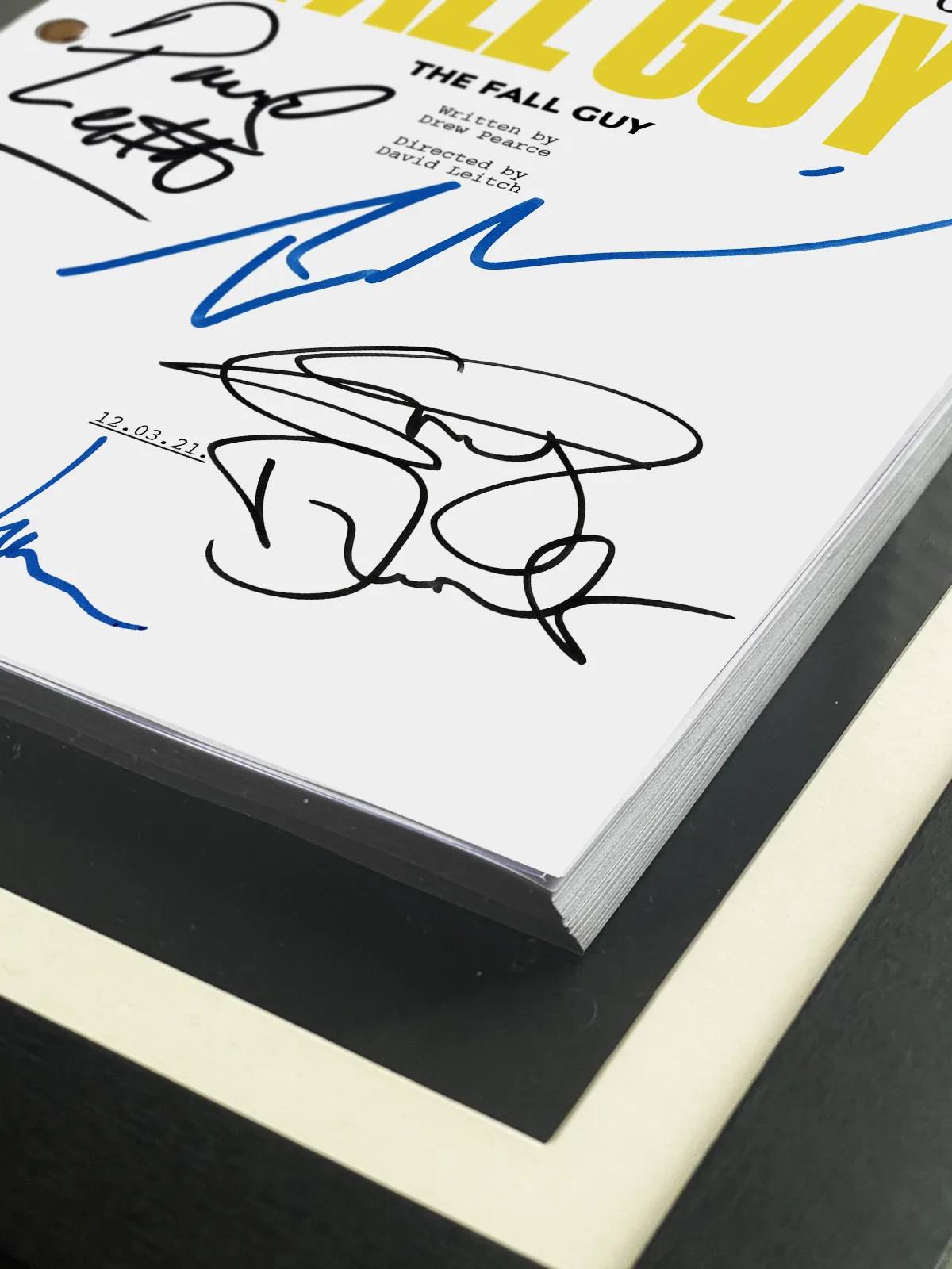 The Fall Guy Signed Movie Script, Framed Autographed Screenplay, Reproduction, image 3