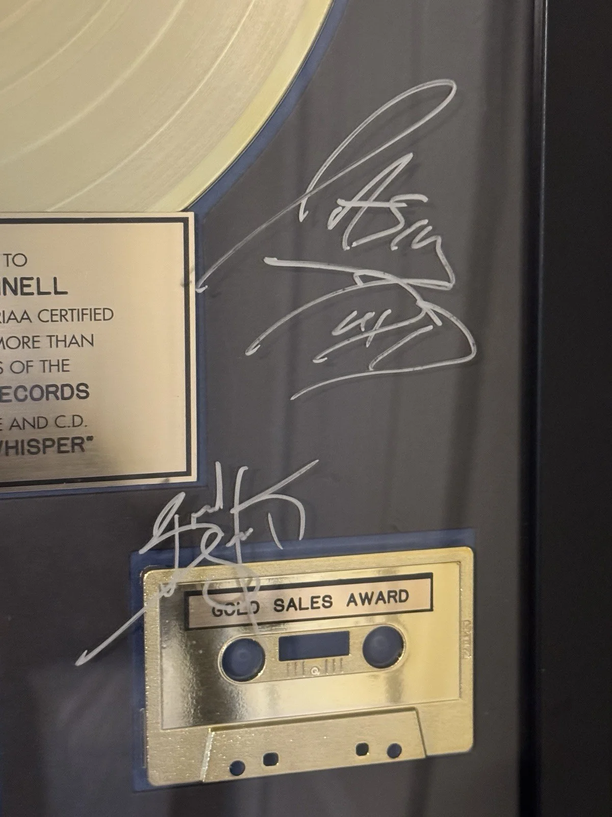 Signed SHINEDOWN “Leave A Whisper” RIAA Gold Award For 500,000 Copies Sold., изображение 5