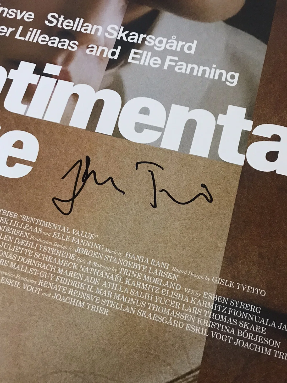 Joachim Trier — SENTIMENTAL VALUE Poster SIGNED by JOACHIM TRIER, 27x39 Original 1-Sheet, image 2