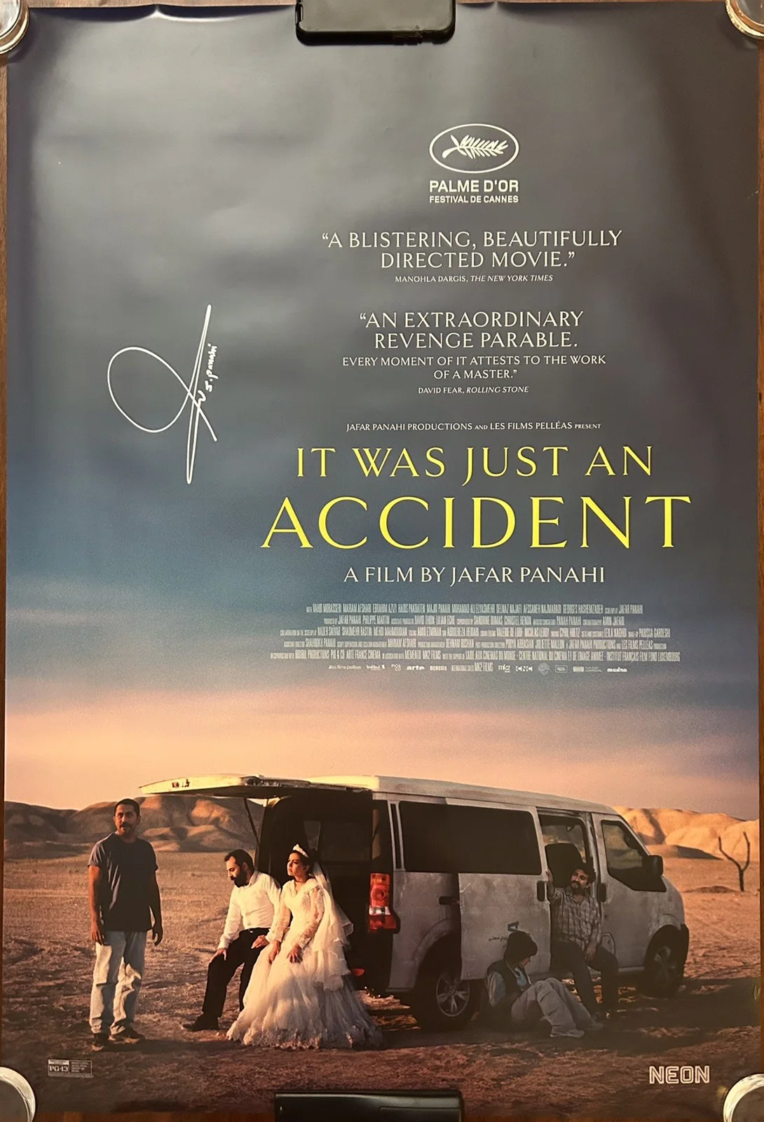 Jafar Panahi — IT WAS JUST AN ACCIDENT Poster SIGNED by JAFAR PANAHI, 27x40 Original 1-Sheet