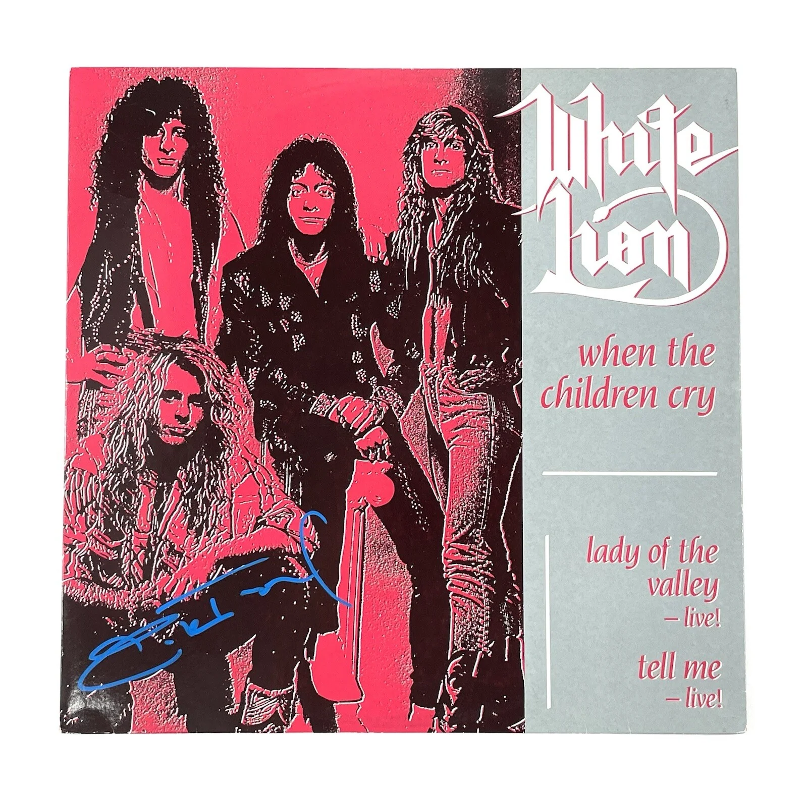 White Lion Mike Tramp Signed When The Children Cry 12" Vinyl Record Autographed, изображение 2